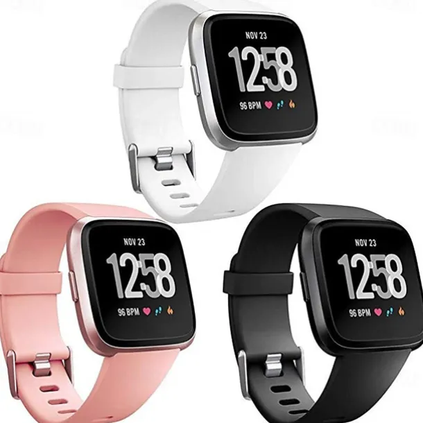 Smart Watch Band Compatible with Fitbit Versa 2 / Versa Lite / Versa SE / Versa Silicone Smartwatch Strap Soft Elastic Adjustable Sport Band Replacement Wristband