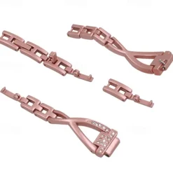 Smart Watch Band Compatible with Fitbit Fitbit Inspire Inspire 2 / Inspire HR / Inspire Stainless Steel Rhinestone Smartwatch Strap Bling Diamond Luxury Jewelry Bracelet Replacement Wristband