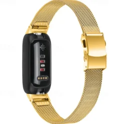 Smart Watch Band Compatible with Fitbit Inspire 3 Inspire 2 / Inspire HR / Inspire Stainless Steel Smartwatch Strap Adjustable Mesh Women Men Milanese Loop Replacement Wristband