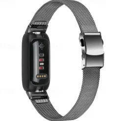 Smart Watch Band Compatible with Fitbit Inspire 3 Inspire 2 / Inspire HR / Inspire Stainless Steel Smartwatch Strap Adjustable Mesh Women Men Milanese Loop Replacement Wristband