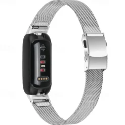 Smart Watch Band Compatible with Fitbit Inspire 3 Inspire 2 / Inspire HR / Inspire Stainless Steel Smartwatch Strap Adjustable Mesh Women Men Milanese Loop Replacement Wristband