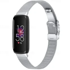 Smart Watch Band Compatible with Fitbit Inspire 3 Inspire 2 / Inspire HR / Inspire Stainless Steel Smartwatch Strap Adjustable Mesh Women Men Milanese Loop Replacement Wristband