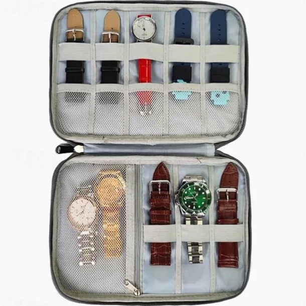 Smart Watch Band Storage Organizer Multifunction Portable Watch Strap Box for Apple Watch Travel Pouch Bag Holds 10-15 Bands
