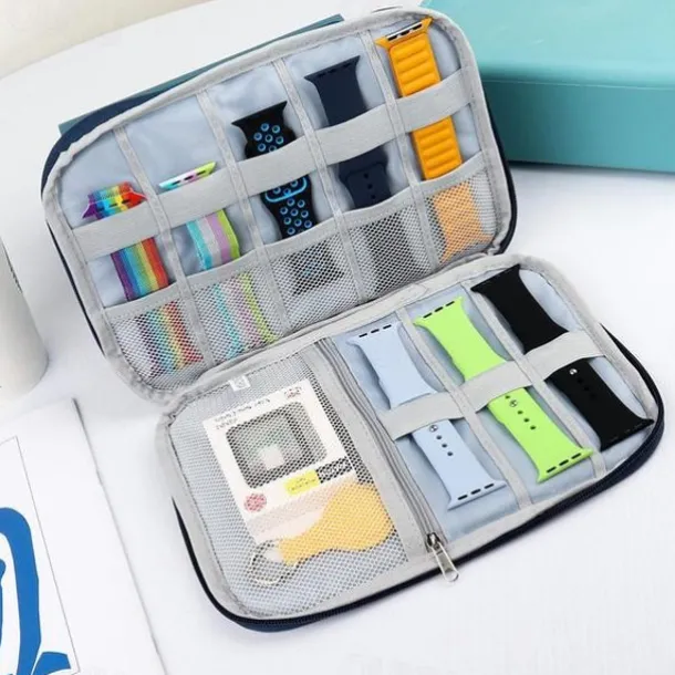 Smart Watch Band Storage Organizer Multifunction Portable Watch Strap Box for Apple Watch Travel Pouch Bag Holds 10-15 Bands