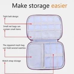 Smart Watch Band Storage Organizer Multifunction Portable Watch Strap Box for Apple Watch Travel Pouch Bag Holds 10-15 Bands