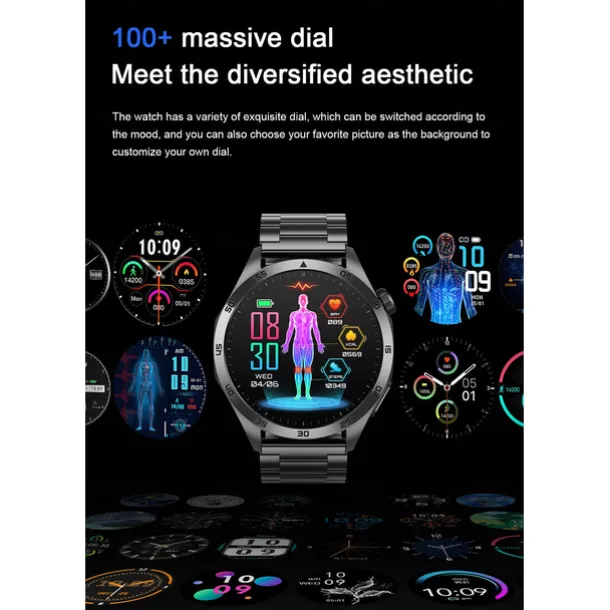 Smart Watch for Men - ECG, Blood Pressure, Body Temperature Monitoring, IP68 Waterproof Fitness Tracker
