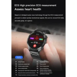 Smart Watch for Men - ECG, Blood Pressure, Body Temperature Monitoring, IP68 Waterproof Fitness Tracker