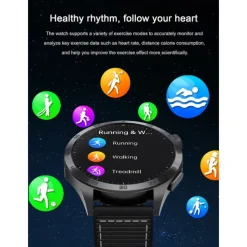 Smart Watch for Men - ECG, Blood Pressure, Body Temperature Monitoring, IP68 Waterproof Fitness Tracker