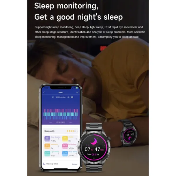 Smart Watch for Men - ECG, Blood Pressure, Body Temperature Monitoring, IP68 Waterproof Fitness Tracker
