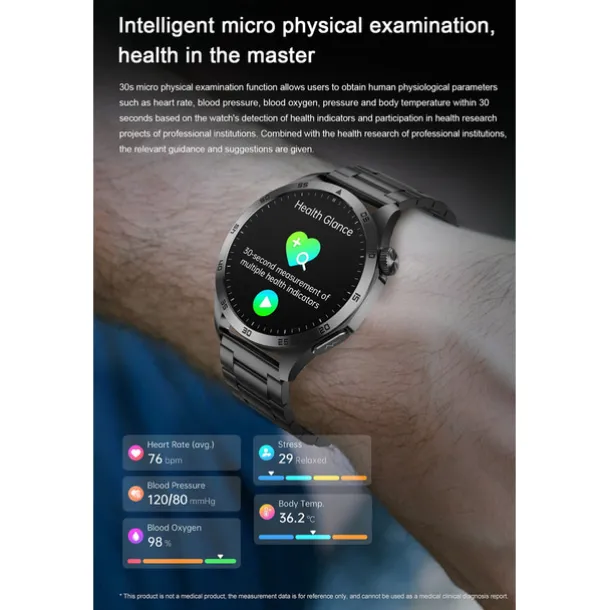 Smart Watch for Men - ECG, Blood Pressure, Body Temperature Monitoring, IP68 Waterproof Fitness Tracker
