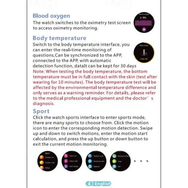 Smart Watch for Men - ECG, Blood Pressure, Body Temperature Monitoring, IP68 Waterproof Fitness Tracker
