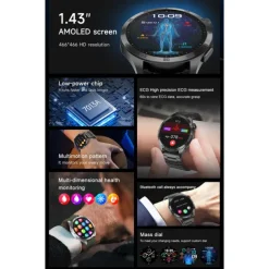 Smart Watch for Men - ECG, Blood Pressure, Body Temperature Monitoring, IP68 Waterproof Fitness Tracker