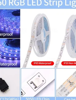 Smart WiFi LED Strip Lights Works with Alexa 32.8ft-10M Tape Light SMD5050 Music Sync Color Changing for Bedroom Kitchen TV Party for iOS Android and 12V Power Supply