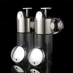 Soap Dispenser Wall Mounted Bathroom Shower Pump Dispenser for Shower Gel Shampoo Soap White (2*500ml)