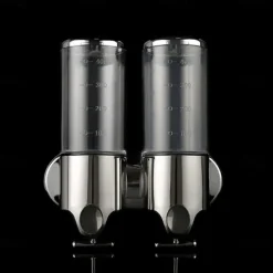 Soap Dispenser Wall Mounted Bathroom Shower Pump Dispenser for Shower Gel Shampoo Soap White (2*500ml)