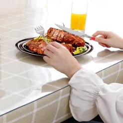 Soft Glass Table Cloth 1.5mm PVC Transparent Tablecloth Waterproof Rectangular Table Cover Pad Kitchen Oil-Proof Table Mat