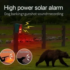 Solar Alarm Human Infrared Sensor Light Solar Remote Control Alarm Light anti-theft Animal Drive Warning Device