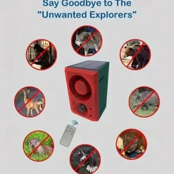 Solar Alarm Human Infrared Sensor Light Solar Remote Control Alarm Light anti-theft Animal Drive Warning Device