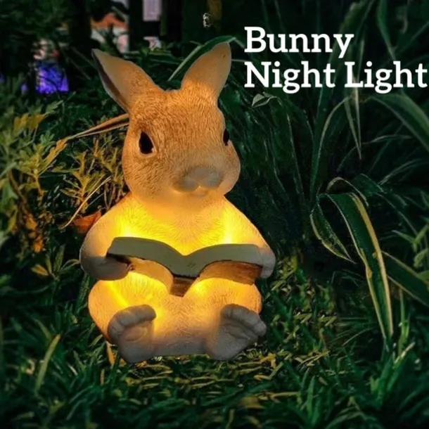 Solar Animal Lamp Outdoor Bunny Garden Waterproof Lamp Resin Handicraft Landscape