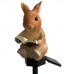 Solar Animal Lamp Outdoor Bunny Garden Waterproof Lamp Resin Handicraft Landscape
