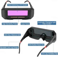Solar Auto Darkening Welding Goggles Welder Glasses Safety Protective Welder Mask Helmet With Adjustable Shade Eyes Goggles Mask Anti-Flog Goggles