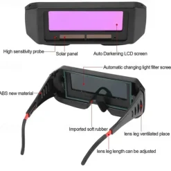 Solar Auto Darkening Welding Goggles Welder Glasses Safety Protective Welder Mask Helmet With Adjustable Shade Eyes Goggles Mask Anti-Flog Goggles