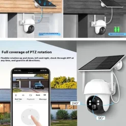 Solar Battery Powered Card Supported Wireless CCTV Security Camera Waterproof PIR Motion Detection Pan Tilt