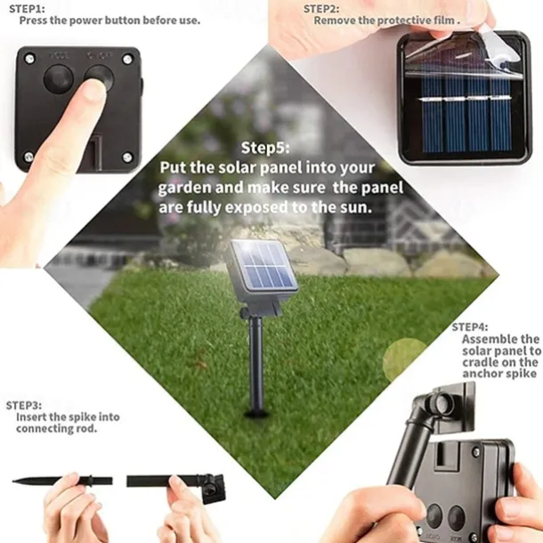 Solar Bee String Lights Outdoor Waterproof 12m-100LED 7m-50LED 6.5m-30LED 8 Modes Lighting Garden Decor Lights Christmas Party Holiday Garden Tree Patio Decoration