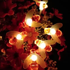 Solar Bee String Lights Outdoor Waterproof 12m-100LED 7m-50LED 6.5m-30LED 8 Modes Lighting Garden Decor Lights Christmas Party Holiday Garden Tree Patio Decoration