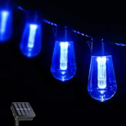 Solar Bulb String Lights Outdoor Solar Waterproof Retro Bulb Fairy String Lights 3M-10LEDs 5M-20LEDs 7M-30LEDs for Cafe Wedding Party Patio Holiday Decoration IP65 Garden Light