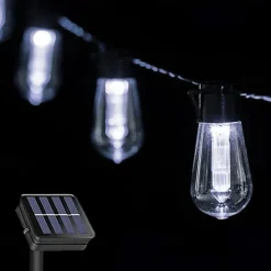 Solar Bulb String Lights Outdoor Solar Waterproof Retro Bulb Fairy String Lights 3M-10LEDs 5M-20LEDs 7M-30LEDs for Cafe Wedding Party Patio Holiday Decoration IP65 Garden Light