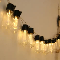 Solar Bulb String Lights Outdoor Solar Waterproof Retro Bulb Fairy String Lights 3M-10LEDs 5M-20LEDs 7M-30LEDs for Cafe Wedding Party Patio Holiday Decoration IP65 Garden Light