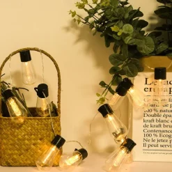 Solar Bulb String Lights Outdoor Solar Waterproof Retro Bulb Fairy String Lights 3M-10LEDs 5M-20LEDs 7M-30LEDs for Cafe Wedding Party Patio Holiday Decoration IP65 Garden Light