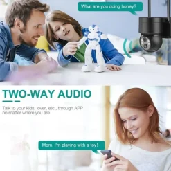 Solar Charging Waterproof Outdoor IP Security Surveillance Cam Wireless WiFi PTZ Camera Speed Dome CCTV Full Color Night Vision Motion Detection Built-in Large Batteries Two-Way Audio