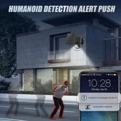 Solar Charging Waterproof Outdoor IP Security Surveillance Cam Wireless WiFi PTZ Camera Speed Dome CCTV Full Color Night Vision Motion Detection Built-in Large Batteries Two-Way Audio