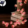 Solar Cherry Blossom String Lights 4M 40LED Outdoor Waterproof Garden Fairy Lights Christmas Wedding Party Patio Holidays Balcony Home Decoration 8 Mode Lighting
