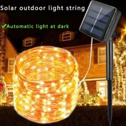 Solar Copper Wire Light Park Lawn Party Outdoor Lighting Christmas String Room Layout Decorative String Light
