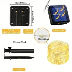 Solar Copper Wire Light Park Lawn Party Outdoor Lighting Christmas String Room Layout Decorative String Light