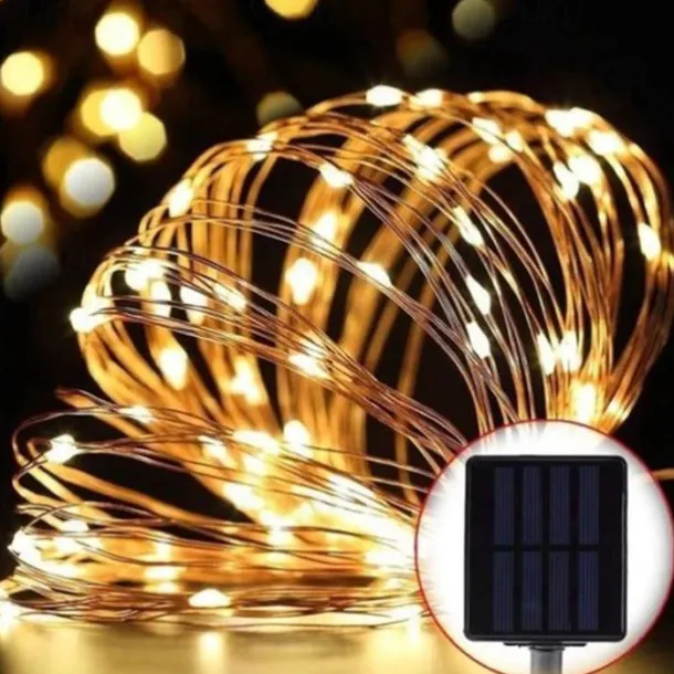 Solar Copper Wire Lights Led Fairy Lights String Outdoor Waterproof Ground Plug Decorative Lights Christmas Lights
