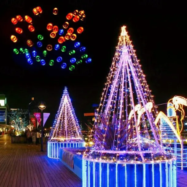 Solar Fairy Lights Outdoor Light Strings Waterproof 8 Modes 10m 100leds String Light Outdoor Lighting For Party Garden Christmas Outdoor New Year Holiday Decoration