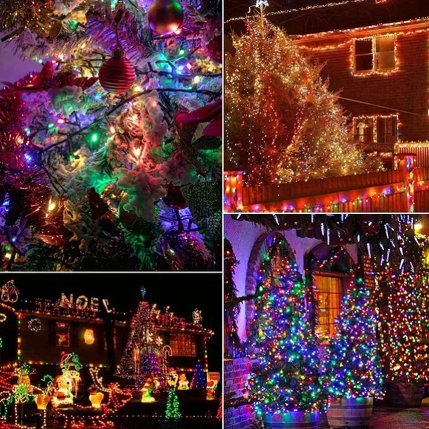 Solar Fairy Lights Outdoor Light Strings Waterproof 8 Modes 10m 100leds String Light Outdoor Lighting For Party Garden Christmas Outdoor New Year Holiday Decoration