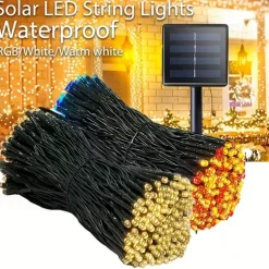Solar Fairy Lights Outdoor Light Strings Waterproof 8 Modes 10m 100leds String Light Outdoor Lighting For Party Garden Christmas Outdoor New Year Holiday Decoration