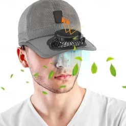 Solar Fan Hat Baseball Cap with Solar Fan Golf Hat USB Charging Fan Breathable Mesh Hat with Fan Unisex for Summer Travel