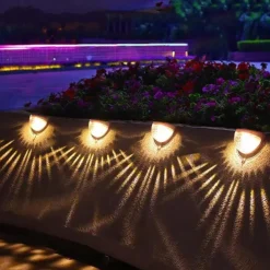 Solar Fence Lights Outdoor Waterproof Garden Lights Solar Wall Lights for Fence Yard Villa Garden Garage Deck Stairs Landscape Decoration