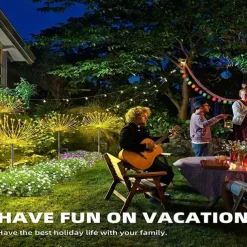 Solar Firework Light, IP65 Waterproof Christmas Garden Flower Lights with 8 Modes, Outdoor Fairy Stake Lights for Yard, Patio & Christmas Decorations