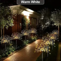 Solar Firework Light, IP65 Waterproof Christmas Garden Flower Lights with 8 Modes, Outdoor Fairy Stake Lights for Yard, Patio & Christmas Decorations