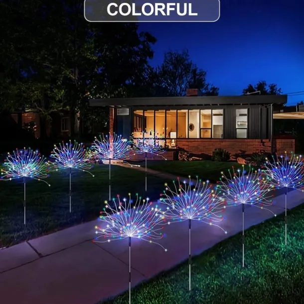 Solar Firework Light, IP65 Waterproof Christmas Garden Flower Lights with 8 Modes, Outdoor Fairy Stake Lights for Yard, Patio & Christmas Decorations