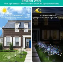 Solar Firework Light, IP65 Waterproof Christmas Garden Flower Lights with 8 Modes, Outdoor Fairy Stake Lights for Yard, Patio & Christmas Decorations