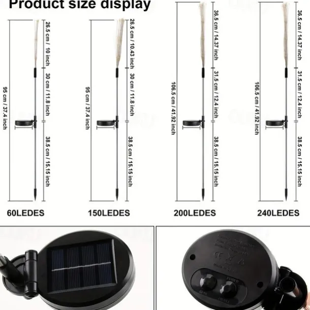 Solar Firework Light, IP65 Waterproof Christmas Garden Flower Lights with 8 Modes, Outdoor Fairy Stake Lights for Yard, Patio & Christmas Decorations