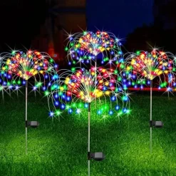 Solar Firework Light, IP65 Waterproof Christmas Garden Flower Lights with 8 Modes, Outdoor Fairy Stake Lights for Yard, Patio & Christmas Decorations